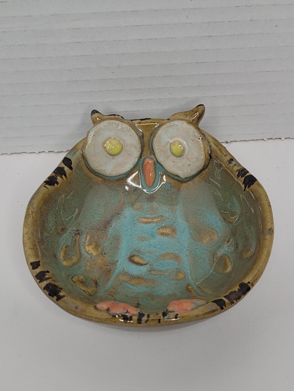 Vintage Whimsical Owl Trinket Ring Key Dish